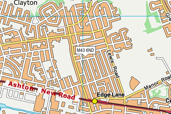 M43 6ND map - OS VectorMap District (Ordnance Survey)