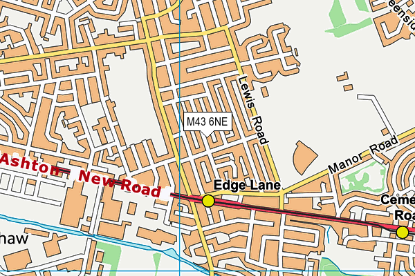 M43 6NE map - OS VectorMap District (Ordnance Survey)