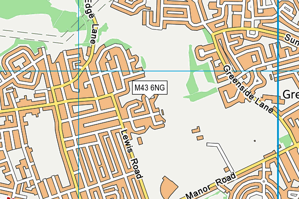 M43 6NG map - OS VectorMap District (Ordnance Survey)