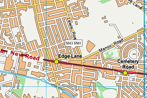 M43 6NH map - OS VectorMap District (Ordnance Survey)