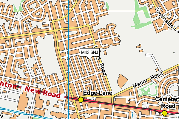 M43 6NJ map - OS VectorMap District (Ordnance Survey)