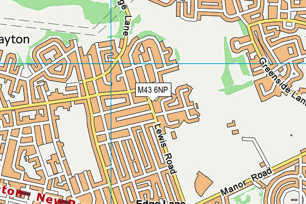 M43 6NP map - OS VectorMap District (Ordnance Survey)
