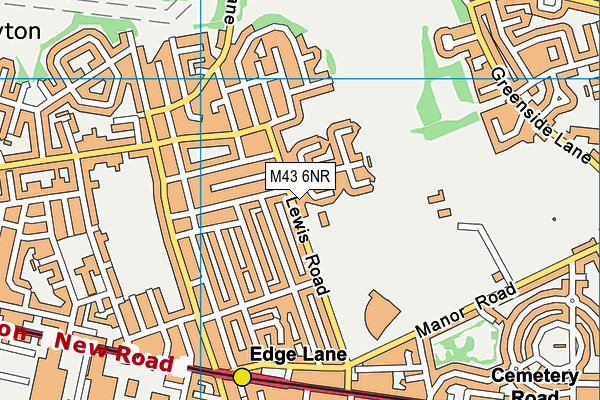 Sunnybank Park map (M43 6NR) - OS VectorMap District (Ordnance Survey)