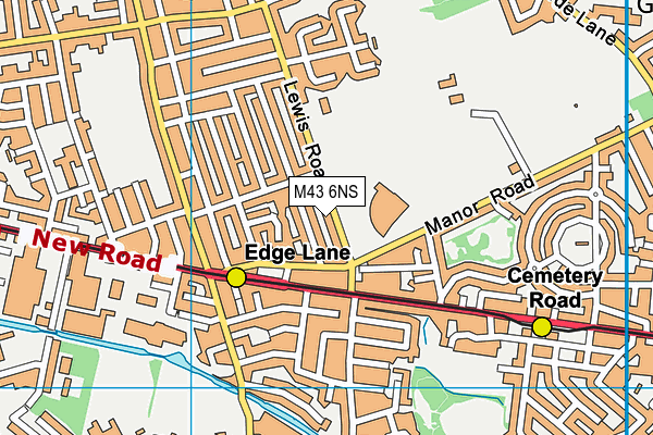 M43 6NS map - OS VectorMap District (Ordnance Survey)