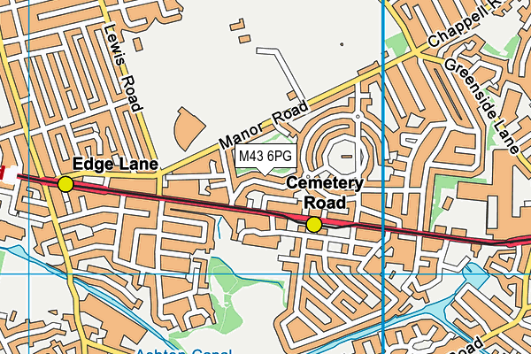 M43 6PG map - OS VectorMap District (Ordnance Survey)
