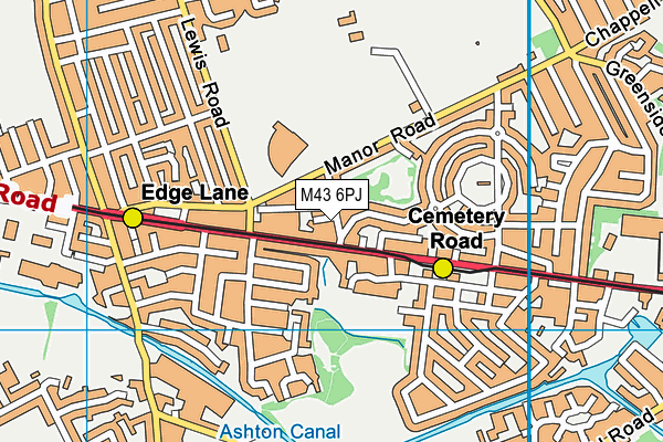 M43 6PJ map - OS VectorMap District (Ordnance Survey)