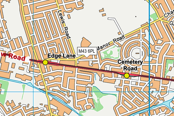 M43 6PL map - OS VectorMap District (Ordnance Survey)