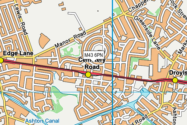 M43 6PN map - OS VectorMap District (Ordnance Survey)