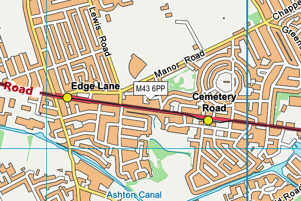 M43 6PP map - OS VectorMap District (Ordnance Survey)