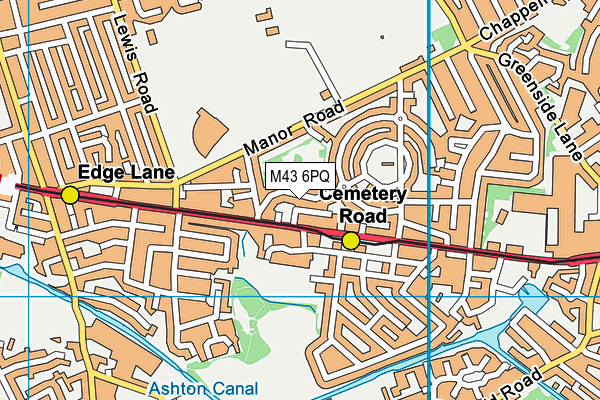 M43 6PQ map - OS VectorMap District (Ordnance Survey)