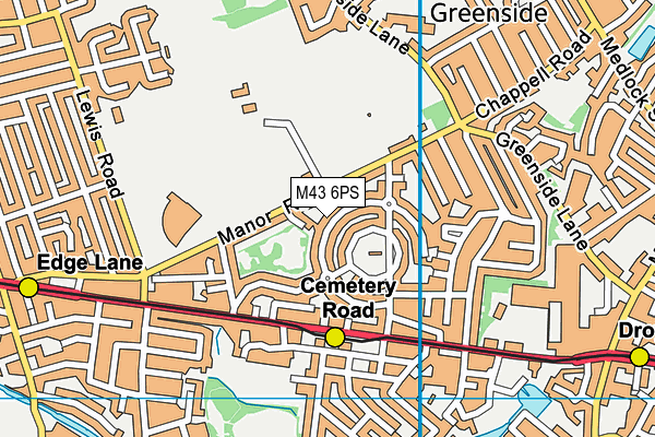 M43 6PS map - OS VectorMap District (Ordnance Survey)
