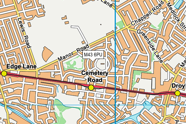 M43 6PU map - OS VectorMap District (Ordnance Survey)