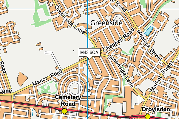 M43 6QA map - OS VectorMap District (Ordnance Survey)