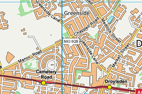 M43 6QB map - OS VectorMap District (Ordnance Survey)