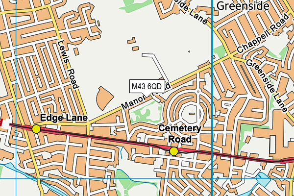 Droylsden Academy (Closed) map (M43 6QD) - OS VectorMap District (Ordnance Survey)