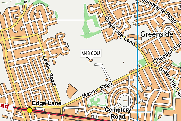 M43 6QU map - OS VectorMap District (Ordnance Survey)
