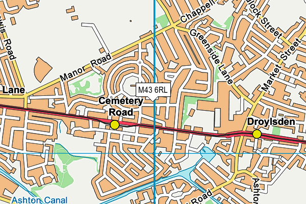 M43 6RL map - OS VectorMap District (Ordnance Survey)