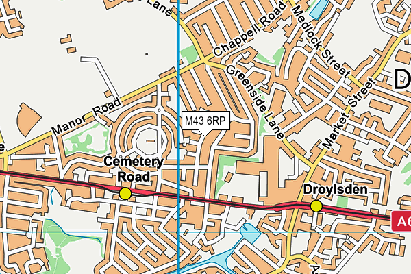 M43 6RP map - OS VectorMap District (Ordnance Survey)