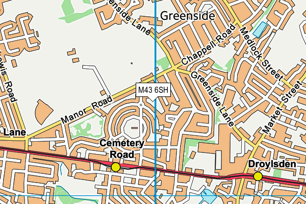 M43 6SH map - OS VectorMap District (Ordnance Survey)