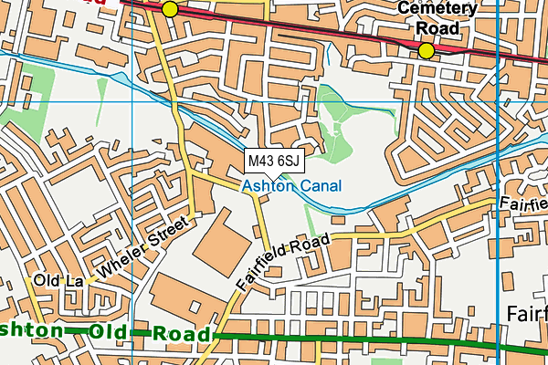 M43 6SJ map - OS VectorMap District (Ordnance Survey)