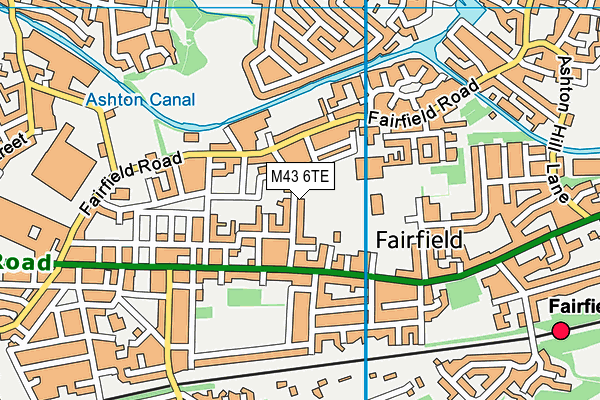 M43 6TE map - OS VectorMap District (Ordnance Survey)