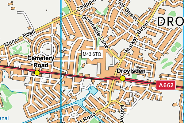 M43 6TQ map - OS VectorMap District (Ordnance Survey)