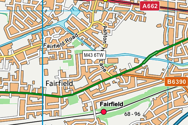 M43 6TW map - OS VectorMap District (Ordnance Survey)