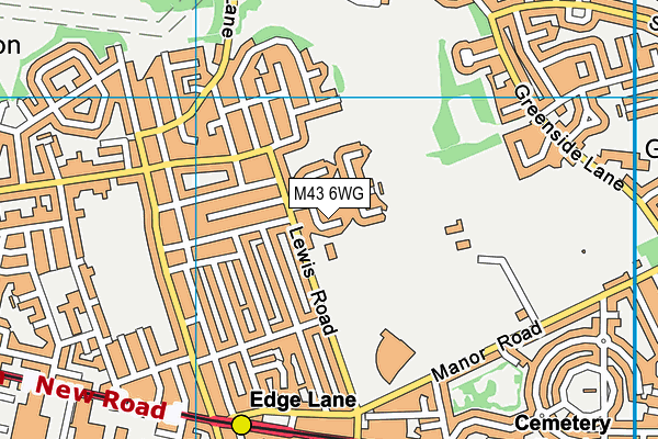 M43 6WG map - OS VectorMap District (Ordnance Survey)