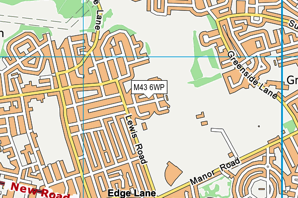M43 6WP map - OS VectorMap District (Ordnance Survey)