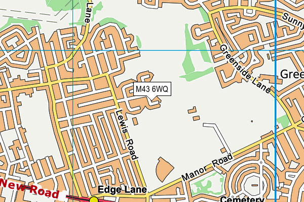 M43 6WQ map - OS VectorMap District (Ordnance Survey)