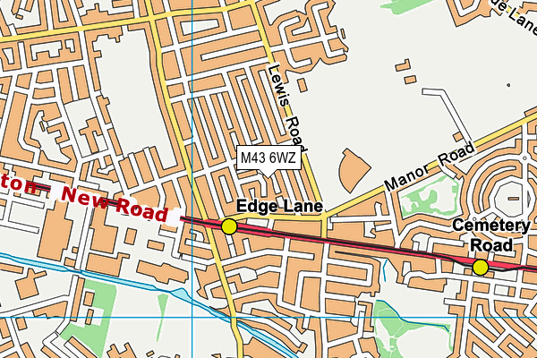 M43 6WZ map - OS VectorMap District (Ordnance Survey)