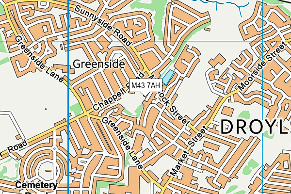 M43 7AH map - OS VectorMap District (Ordnance Survey)