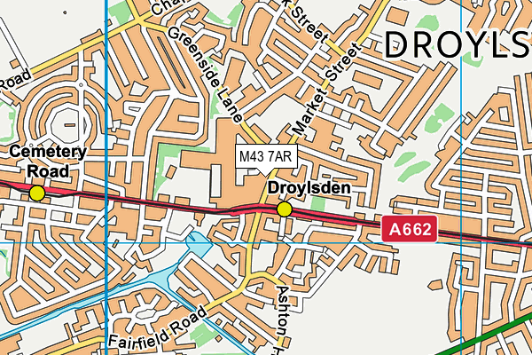 M43 7AR map - OS VectorMap District (Ordnance Survey)