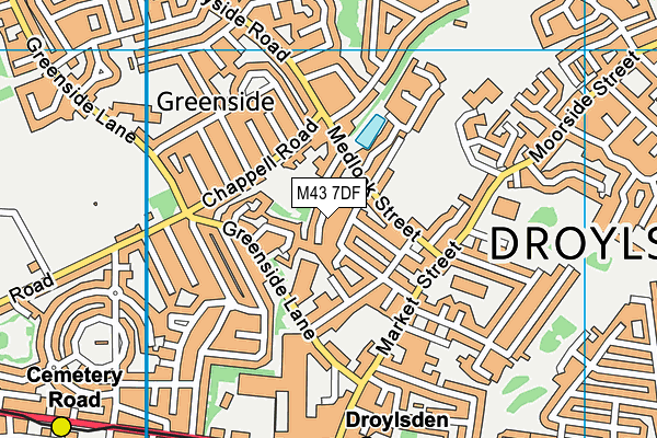 M43 7DF map - OS VectorMap District (Ordnance Survey)