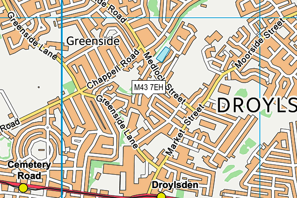 M43 7EH map - OS VectorMap District (Ordnance Survey)