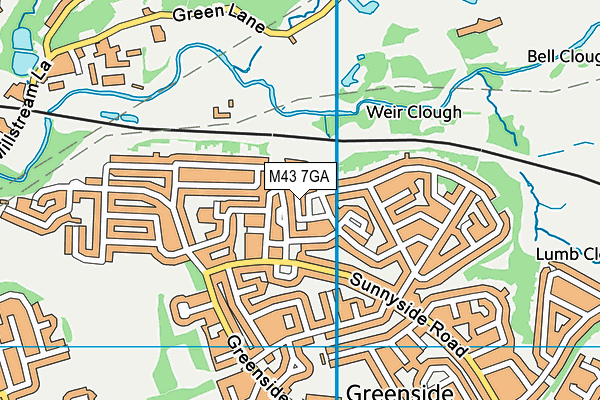 M43 7GA map - OS VectorMap District (Ordnance Survey)