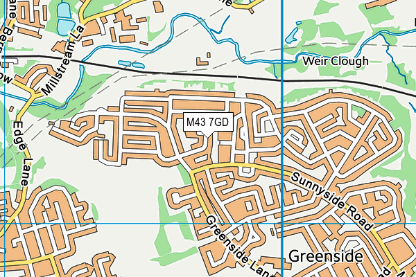 M43 7GD map - OS VectorMap District (Ordnance Survey)