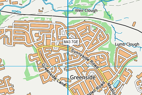 M43 7GE map - OS VectorMap District (Ordnance Survey)
