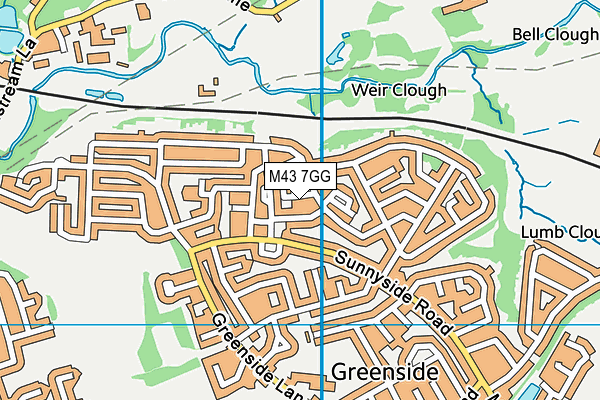 M43 7GG map - OS VectorMap District (Ordnance Survey)