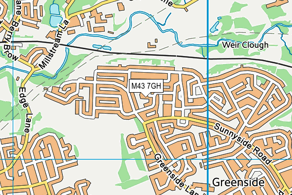 M43 7GH map - OS VectorMap District (Ordnance Survey)