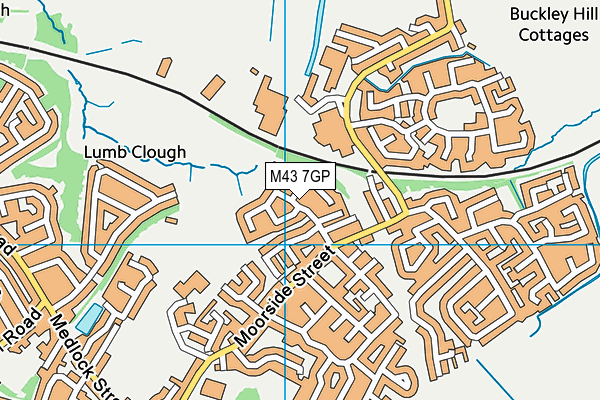 M43 7GP map - OS VectorMap District (Ordnance Survey)