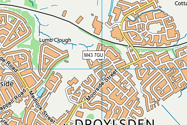 M43 7GU map - OS VectorMap District (Ordnance Survey)