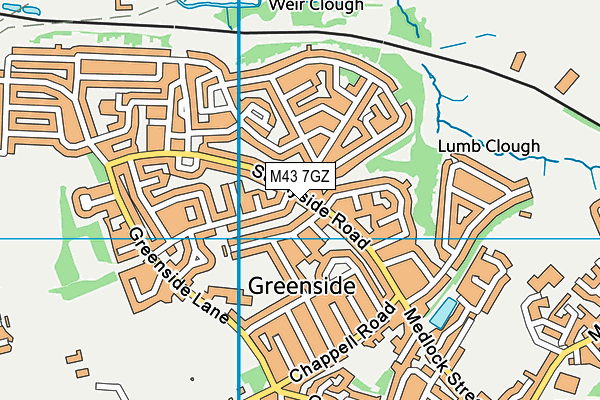 M43 7GZ map - OS VectorMap District (Ordnance Survey)
