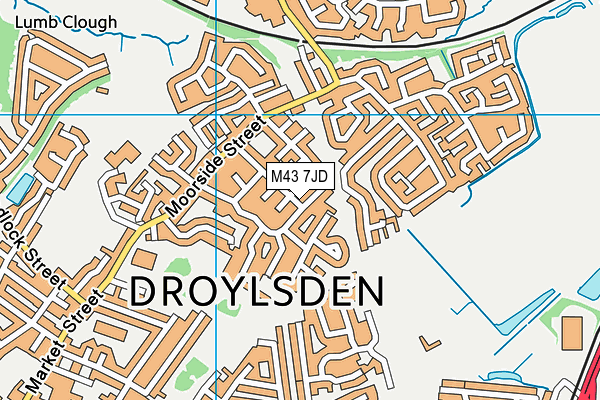 M43 7JD map - OS VectorMap District (Ordnance Survey)