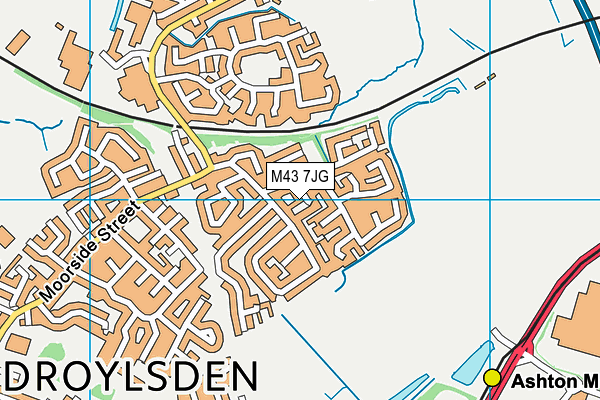 M43 7JG map - OS VectorMap District (Ordnance Survey)