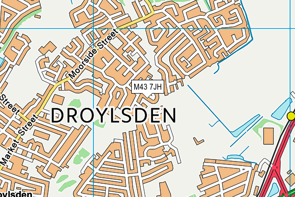 M43 7JH map - OS VectorMap District (Ordnance Survey)