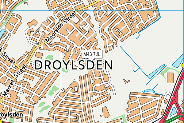 M43 7JL map - OS VectorMap District (Ordnance Survey)