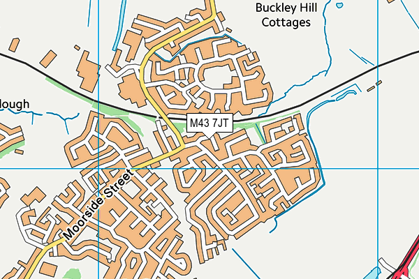 M43 7JT map - OS VectorMap District (Ordnance Survey)