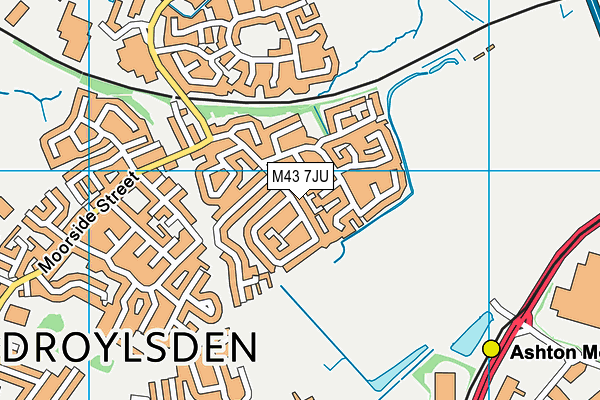 M43 7JU map - OS VectorMap District (Ordnance Survey)