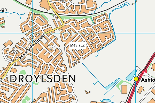 M43 7JZ map - OS VectorMap District (Ordnance Survey)